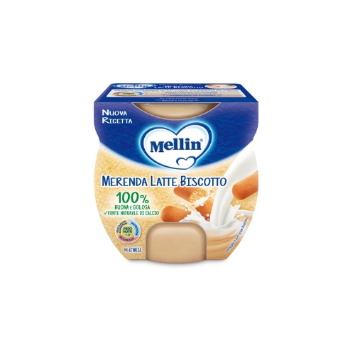 Mellin Merenda Latte Biscotto 2x100g 6Mesi 