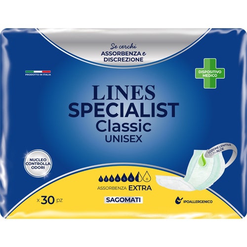 Lines Specialist Classic Sagomato Extra Pannolone Anti-odore Per Incontinenza 30