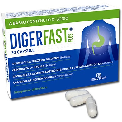 Digerfast Plus Integratore Digestione 30 Capsule