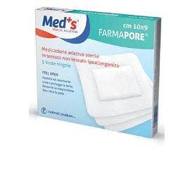 Med s Farmapore Medicazione Autoadesiva Sterile con Cerotto 10x9 cm 5 Pezzi