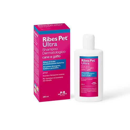 Nbf Lanes Ribes Pet Ultra Shampoo Dermatologico Cani e Gatti 200 ml