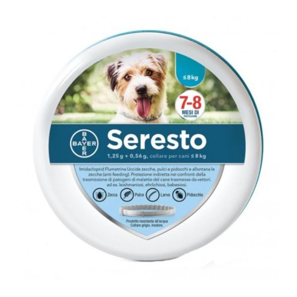  Collare SereSto per cani, 1,25 g + 0,56 g, per la protezione dai parassiti.