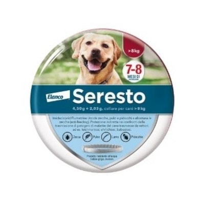  Collare antiparassitario Seresto per cani, per una protezione prolungata contro pulci e zecche, da 8 kg.