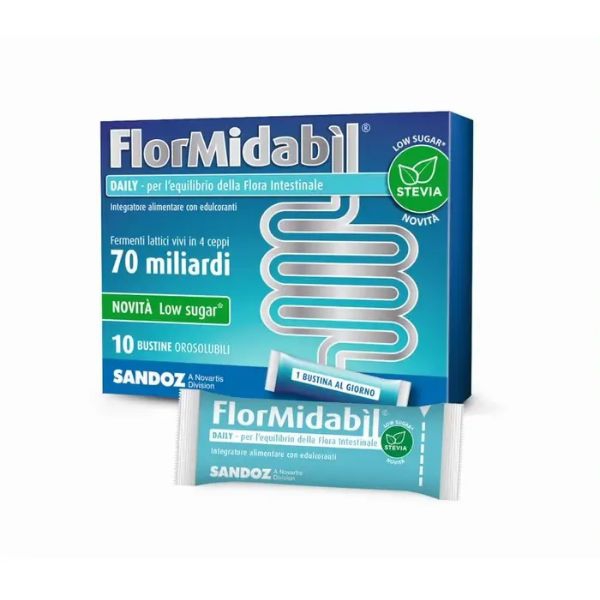 FlorMidabil Daily Polvere Integratore Fermenti Lattici 10 Bustine