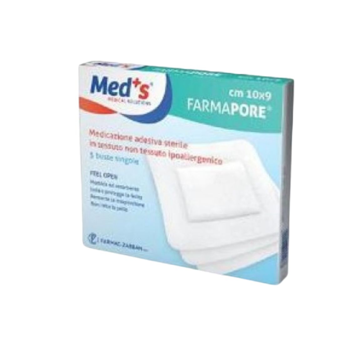 Med's Farmapore Medicazione Autoadesiva Sterile Con Cerotto 10 x 30 cm 3 Pezzi