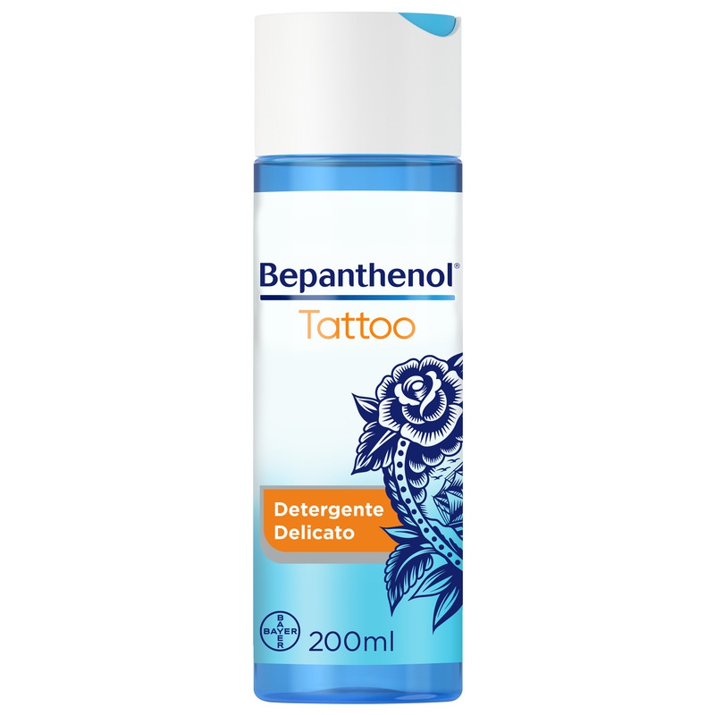 Bepanthenol Tattoo Detergente Delicato per Tatuaggi con Pantenolo per la cura del Tatuaggio 200ml