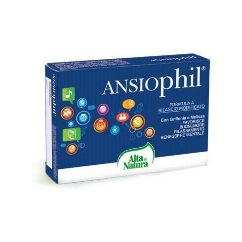 Alta Natura Ansiophil Integratore per Disturbi dell'Ansia e dello Stress 15 Comp