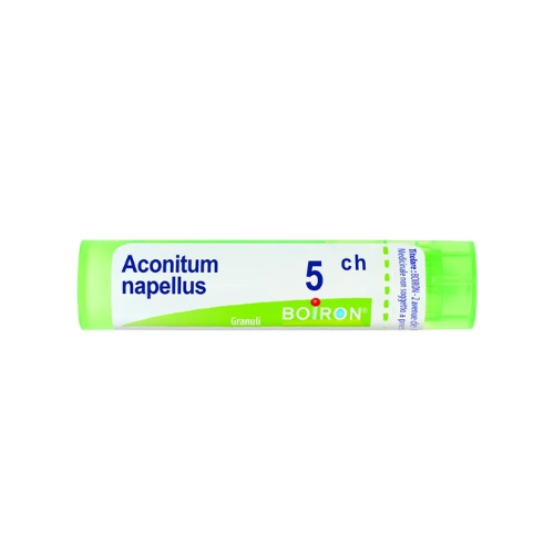  Granuli omeopatici di Aconitum Napellus, indicato per stati febbrili e infiammatori, alla diluizione 5CH.