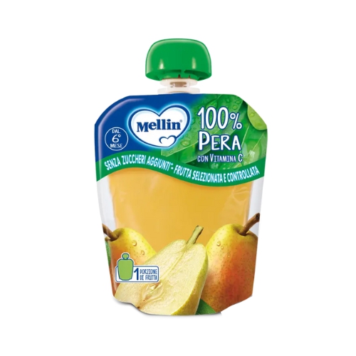 Mellin Merenda Pouch Pera 90g 6Mesi 