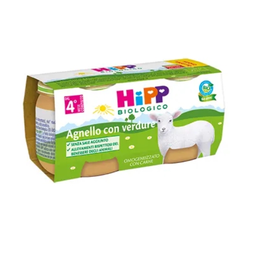 Hipp Biologico Omogeneizzato Agnello e Verdure 2x80g