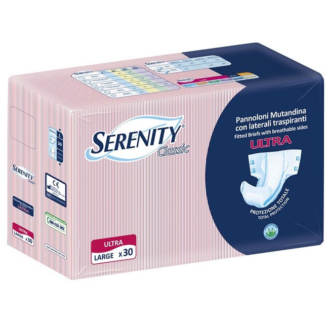 Serenity Classic Ultra Pannolone A Mutandina Aloe Taglia Large 30 Pezzi