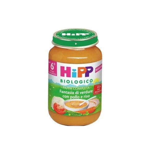 Hipp Fantasia Di Verdure Pappina Pronta con Pollo e Riso 190 g
