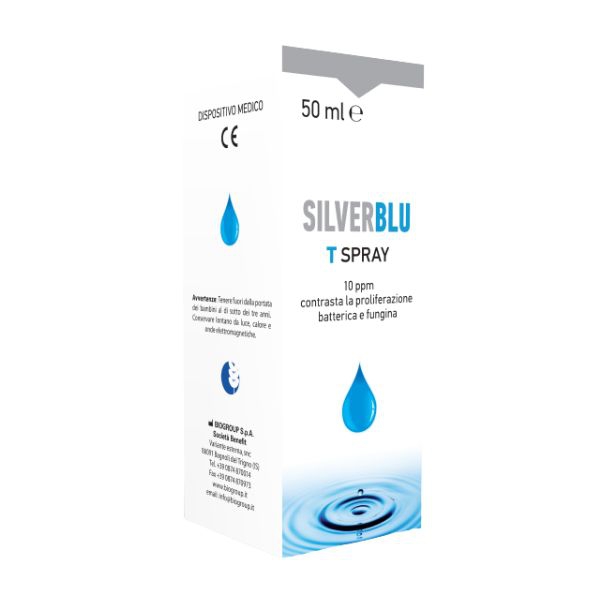 Silver Blu T Spray Topico Contro Proliferazione Fungina e Batterica 50 ml