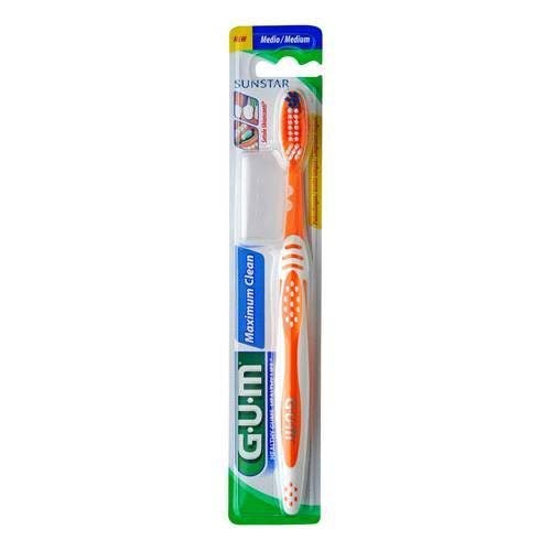 Gum Maximum Clean Spazzolino Setole Medie Testina Regolare 1 Spazzolino