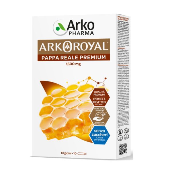 Arkoroyal Pappa Reale Integratore Senza Zucchero 1500 mg 10 Fiale