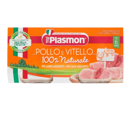 Plasmon Omogeneizzato Di Carne Vitello E Pollo 2x80 g +6m