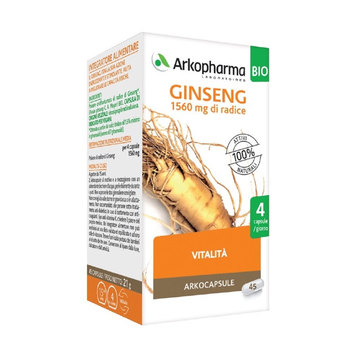 Arkocapsule Ginseng Bio Integratore Tonico 45 Capsule