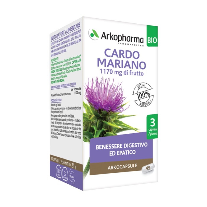 Akocapsule Cardo Mariano Bio Integratore Fegato 45 Capsule