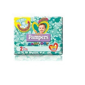Pampers Baby Dry Mini Pannolini Taglia 2 (3-6 Kg) 24 Pezzi