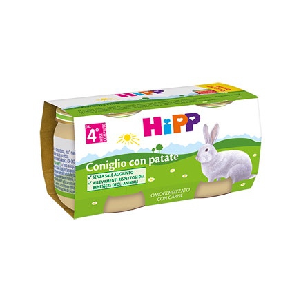 Hipp Biologico Omogeneizzato Coniglio e Patate 2x80 g