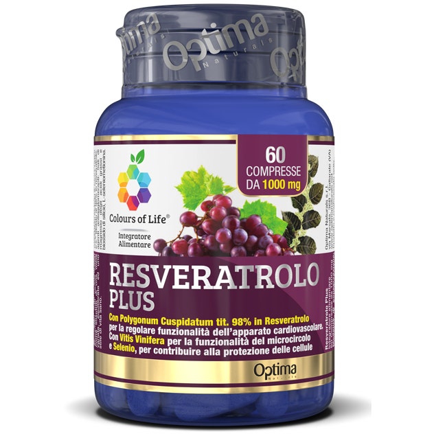 Optima Colours Of Life Resveratrolo Plus Integratore Microcircolo 60 Compresse