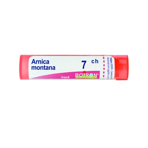  Granuli omeopatici a base di Arnica Montana, utili per il trattamento di traumi e dolori muscolari.