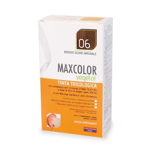 Max Color Vegetal Tinta Per Capelli Tricologica n06 Biondo Scuro Naturale 140 m