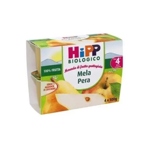 Hipp Bio Frutta Grattugiata Mela Pera 4m+ 4x100g