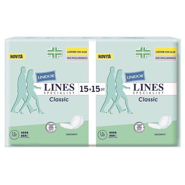 Lines Specialist Sagomato Super Pannolone per Incontinenza 30 Pezzi