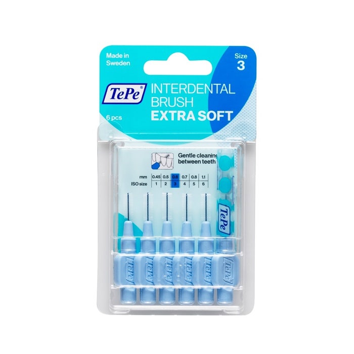 TePe Scovolino X-Soft Con Filamenti Extra Soffici Blu Misura 0,6 mm