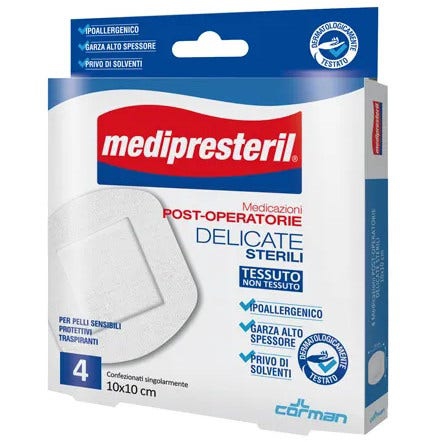 Medipresteril Medicazione Post Operatoria Delicata TNT 10x10cm 5 Pezzi