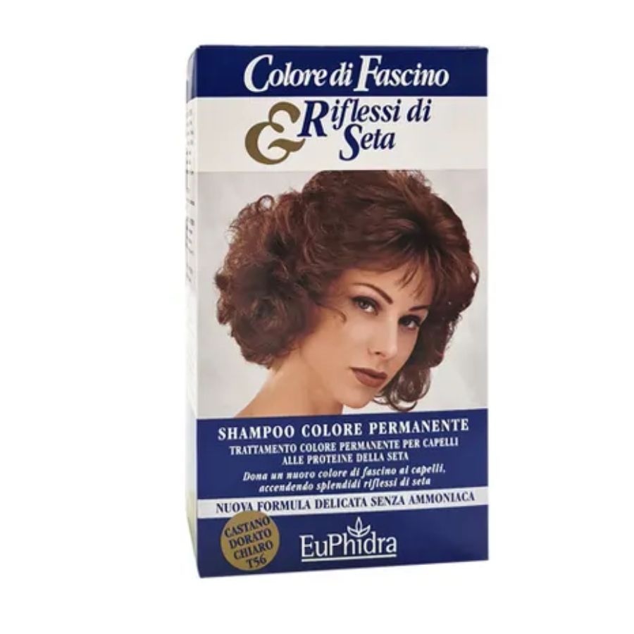 Euphidra Shampoo Colore Permanente Tintura n56 Colore Castano Dorato Chiaro 120
