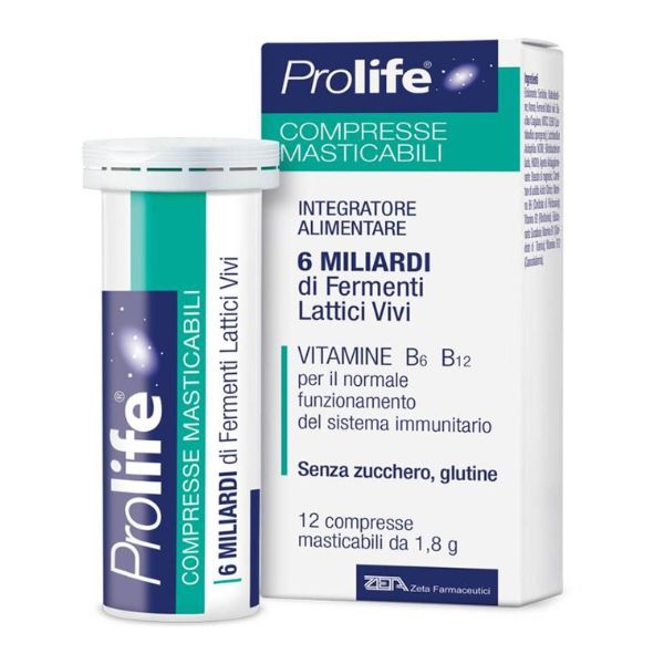 Prolife Integratore di Fermenti Lattici Vivi e VitamineB 12Compresse Masticabili