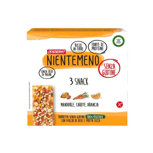 Enervit Nientemeno Barretta Mandorle Carote e Arancia Senza Glutine 3 x 33 gr