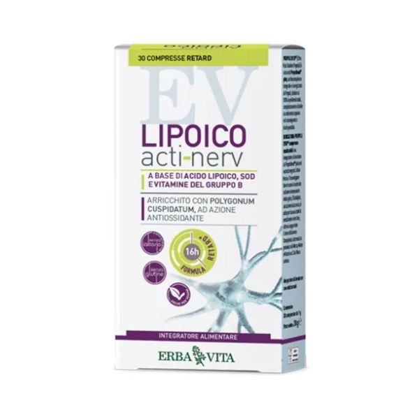 Erba Vita Lipoico Acti-Nerv Integratore Antiossidante 30 Compresse