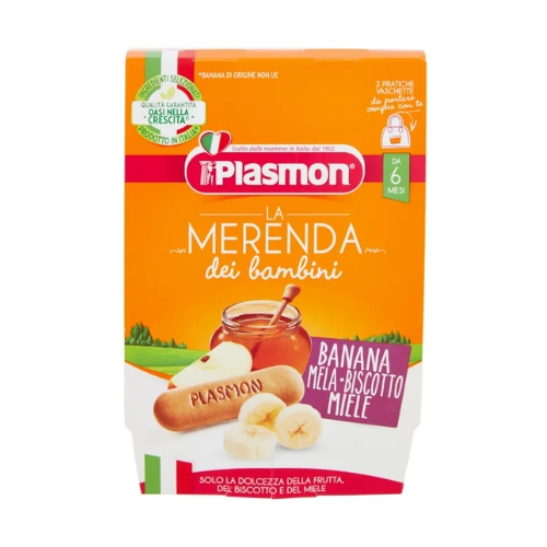 Plasmon Banana Mela Biscotto Miele 2x120g
