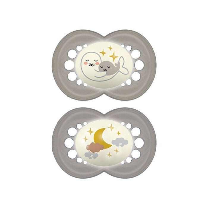 Mam Night Succhietto Silicone Neutro 2 Pezzi 6 Mesi+