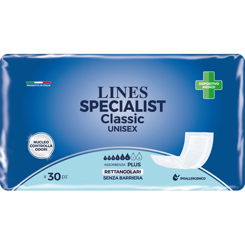 Lines Specialist Rettangolare Pannolone Senza Barriera 30 Pezzi