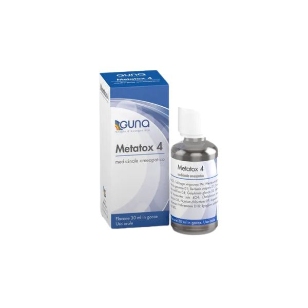  Gocce Metatox 4 Guna, supportano il drenaggio e la depurazione dei tessuti corporei, ideali per favorire il detox.