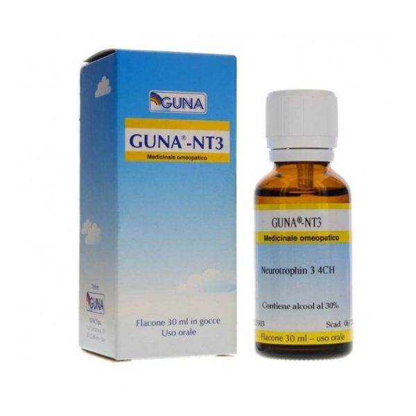  Gocce omeopatiche Guna NT3, flacone da 30ml, diluizione 4CH, supportano il benessere generale e alleviano i sintomi dell ansia. 