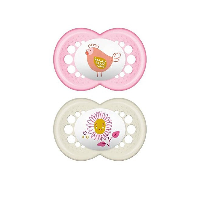 Mam Original Succhietto Silicone Femmina 2 Pezzi 16+ Mesi