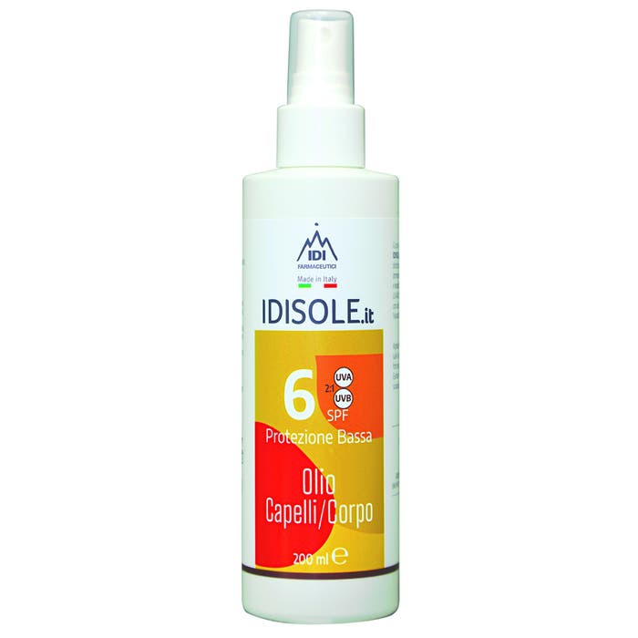 Idisole-IT Protezione Solare Bassa SPF 6 Olio Corpo E Capelli 200ml