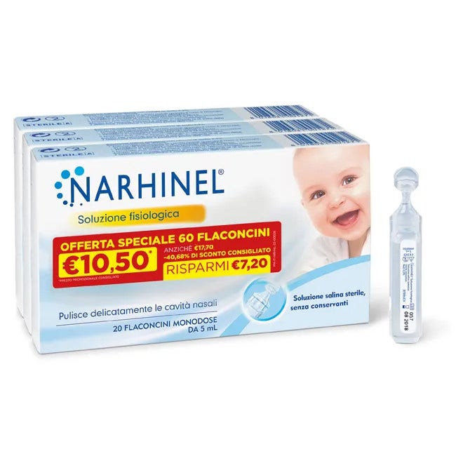 Narhinel Soluzione Fisiologica PROMO 3X20 Flaconcini Monodose