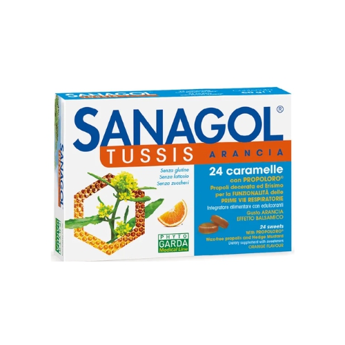 Sanagol Tuss Rinfrescanti Gusto Arancia 24 Caramelle