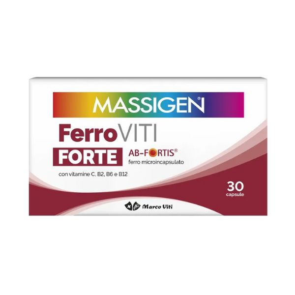 Massigen Ferroviti Forte Integratore per Ferro 30 Capsule