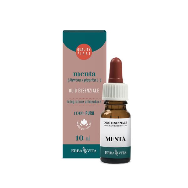 Erba Vita Olio Essenziale Menta Piperita Integratore Gas Intestinali 10 ml