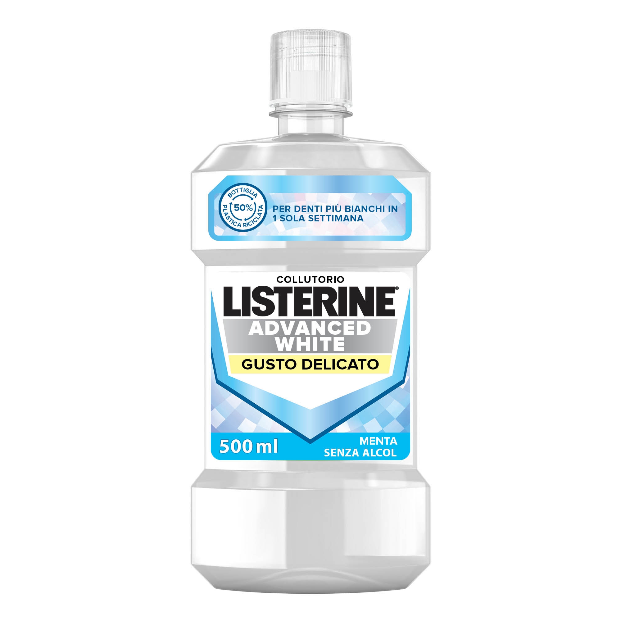 Listerine Advanced White Collutorio Gusto Delicato 500 ml