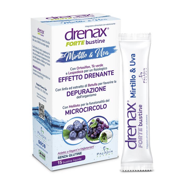 Drenax Forte Mirtillo Bustine Integratore Drenante 15 Stick Pack