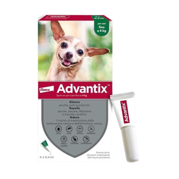  Trattamento antiparassitario per cani di piccola taglia, efficace contro pulci, zecche e zanzare.