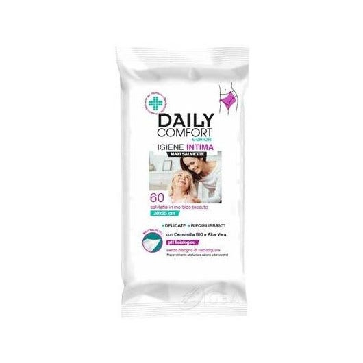 Daily Comfort Senior Panni Detergenti Igiene Intima 60 Pezzi